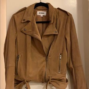 Suede BB Dakota bomber Esq jacket with tie